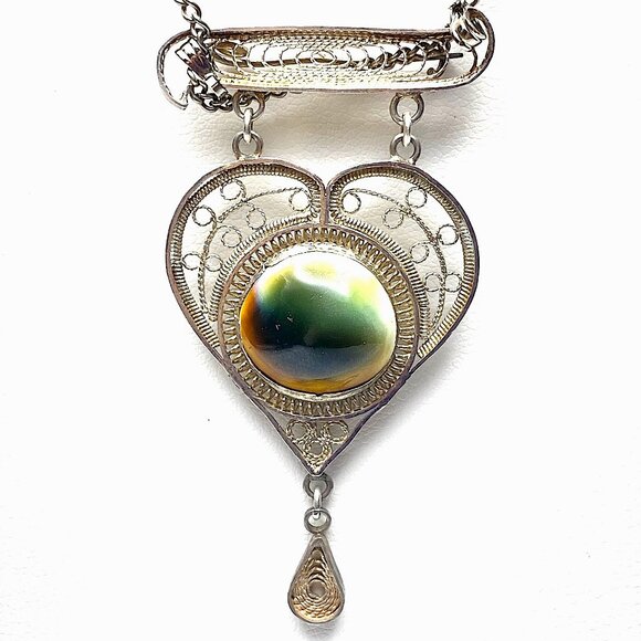 Collectible Victorian Green Operculum Jewelry Set  — Evil Eye Collection — EUC - Picture 1 of 16